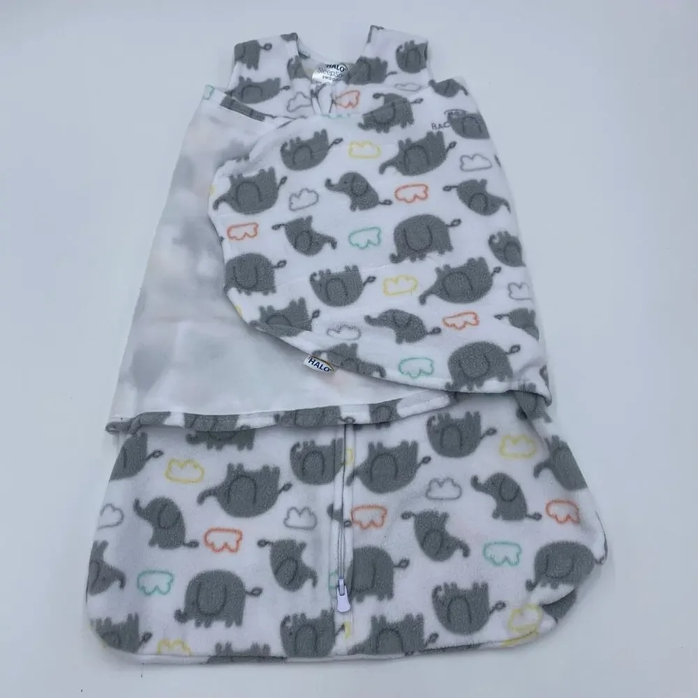 Halo Elephant Micro Fleece Sleepsack Swaddle Size NB 0-3M